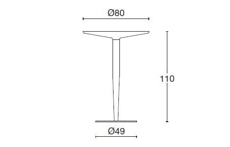 Полиэтилен высокий круглый садовый стол Diemme ARCH-00027091 - Вид №1