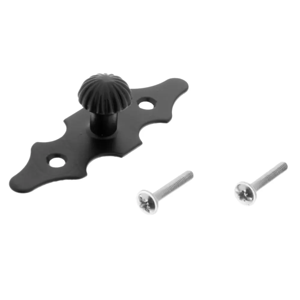 Мебельная ручка-кнопка Amig BL 1001 80х30х1.5 мм металл цвет чёрный STLM-2208665 - Вид №1