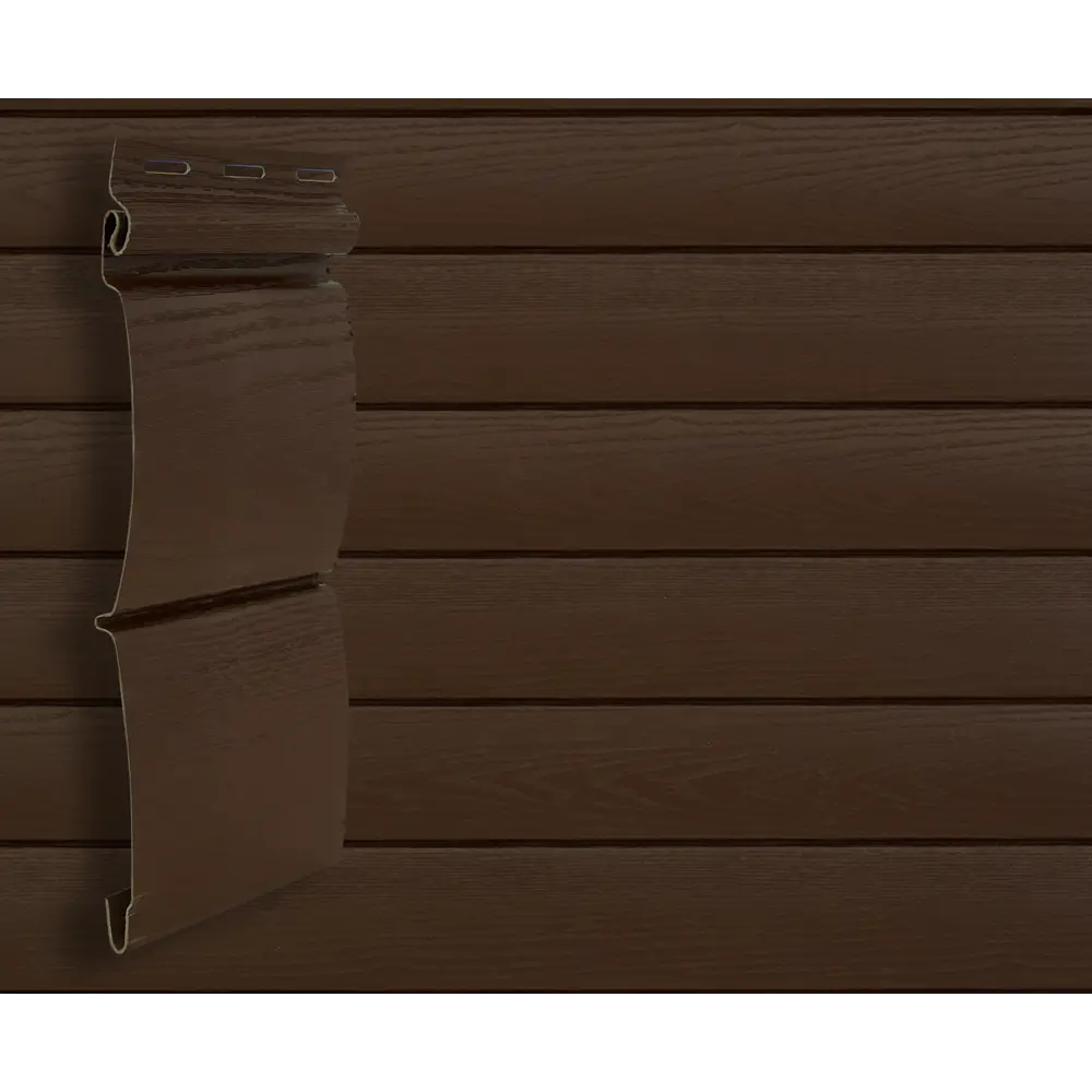 Сайдинг виниловый FineBer Блок-хаус 3 м Темно-коричневый 0.696 м² STLM-2096133
