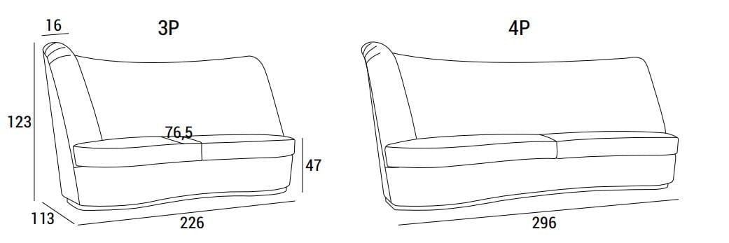 3-местный изогнутый диван capitonné Domingo Salotti талия ARCH-00101190 - Вид №6