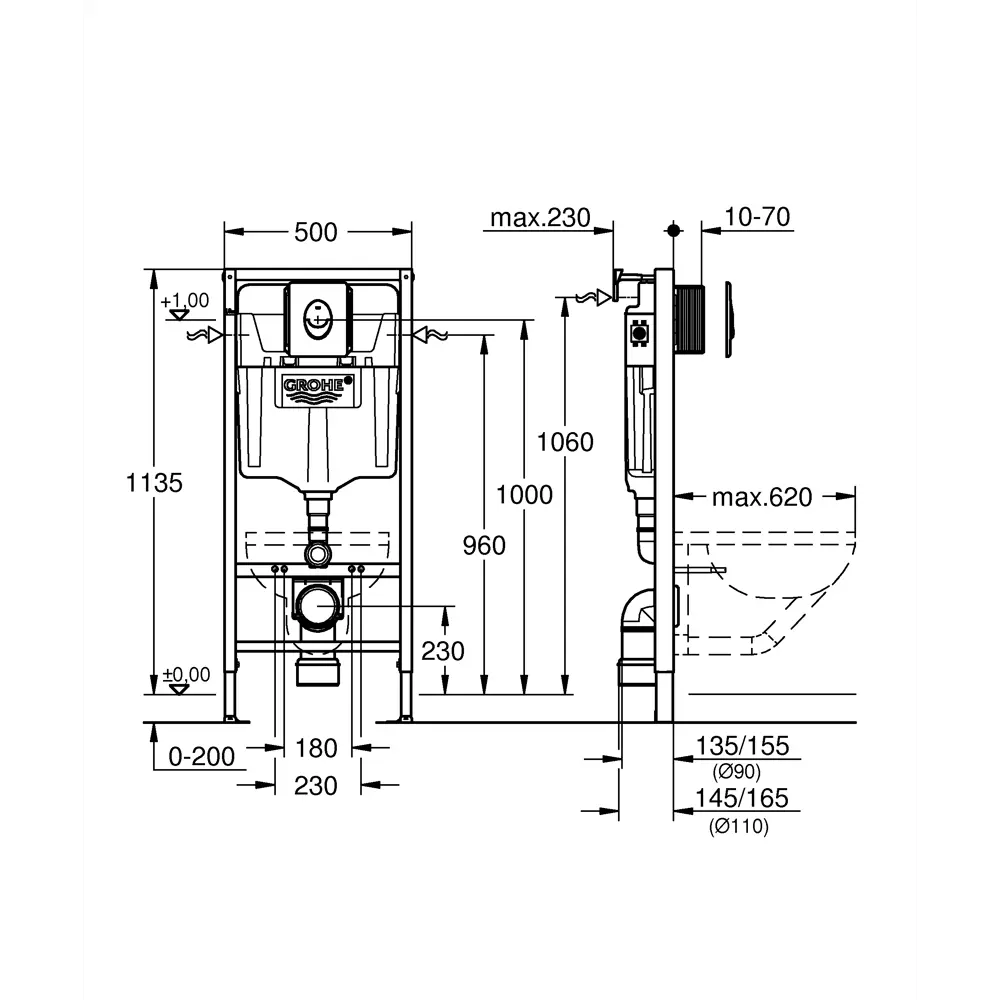 Инсталляция для подвесного унитаза Grohe Solido 38956000 STLM-2014047 - Вид №8
