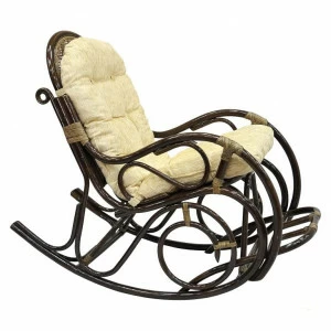 Кресло-качалка коричневое Indo Classik ЭКО ДИЗАЙН ПЛЕТЕНАЯ 009702 Бежевый;коричневый