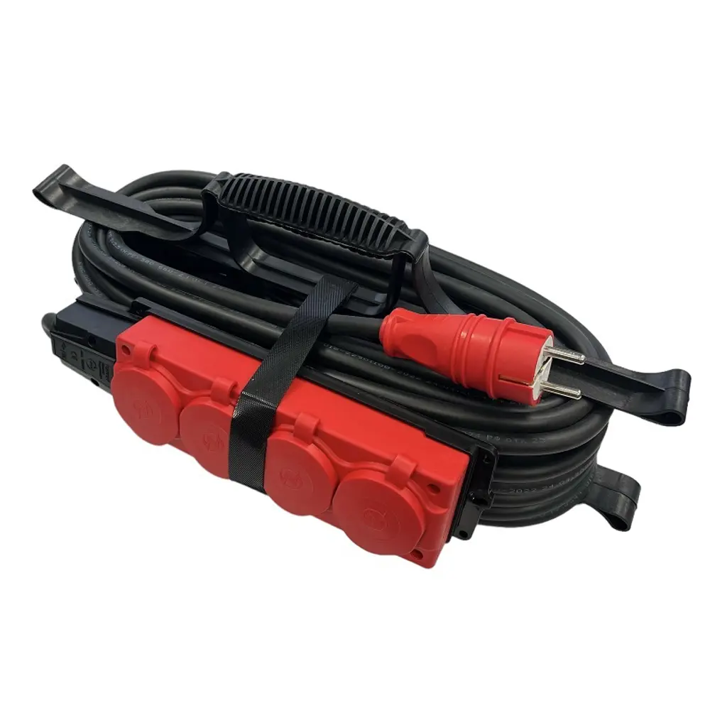 Удлинитель-шнур Itok i-connect-color-SUR-PVS-310-4-54-10-red 4 розетки с заземлением 3х1 мм 10 м 2200 Вт цвет красный