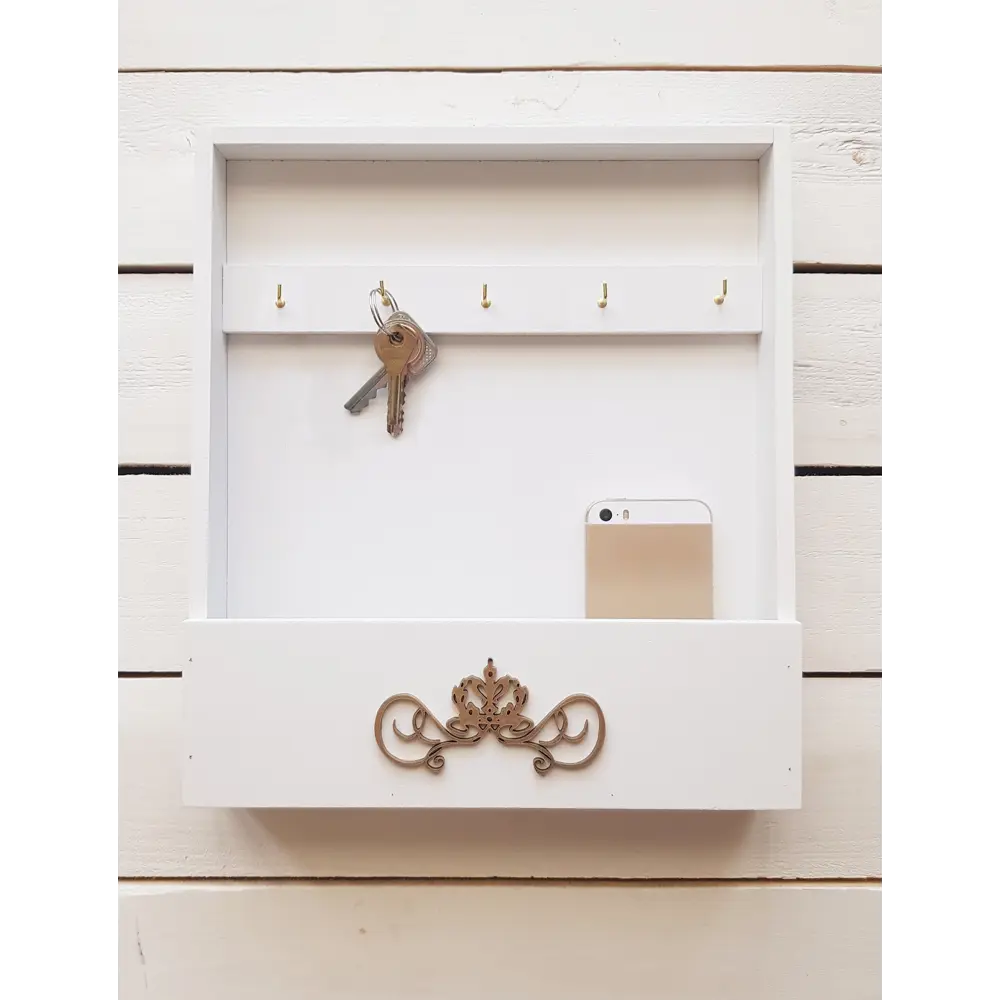 Ключница с полкой 22x28x6 мм МДФ цвет белый Santreyd STLM-2140019 - Вид №2