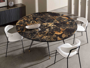 Круглый керамический обеденный стол