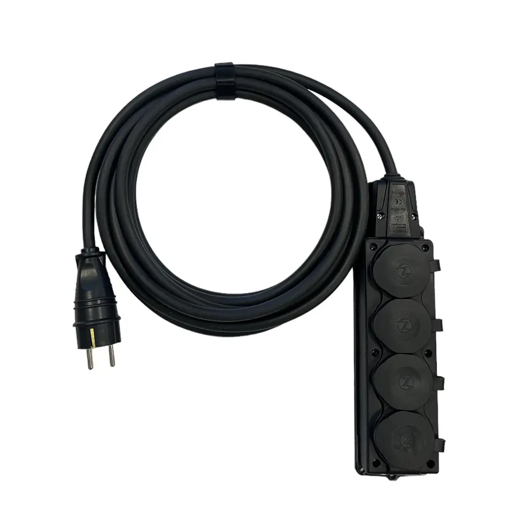 Удлинитель-шнур Itok i-connect-color-SU-KG-215-4-54-5-black 4 розетки без заземления 2х1.5 мм 5 м 3500 Вт цвет черный