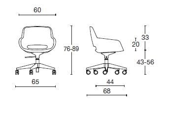Офисное кресло с тканевой подкладкой с 5 спицами Diemme Clea Plus ARCH-00083673 - Вид №4
