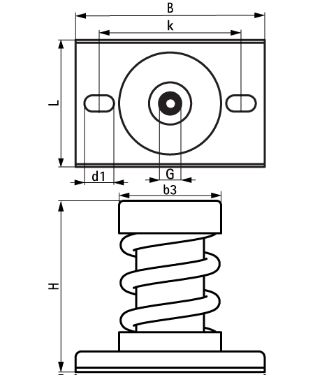 2800404000 VibraTek® MS-1X Spring Mount high performance spring isolator for medium to heavy equipment and machinery walraven  - Вид №1