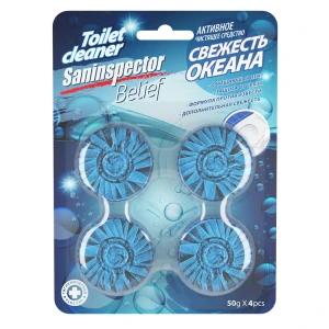 Таблетка для сливного бачка Saninspector Belief 11449 свежесть океана 4 шт