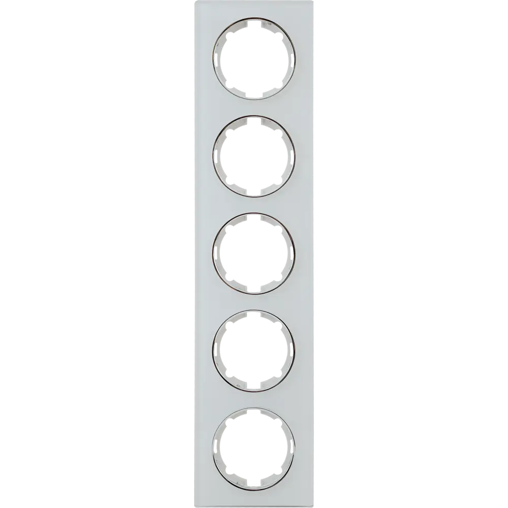 ONEKEYELECTRO Стеклянная рамка для розеток 5-местная белая глянцевая 82838525 Florence STLM-0036856