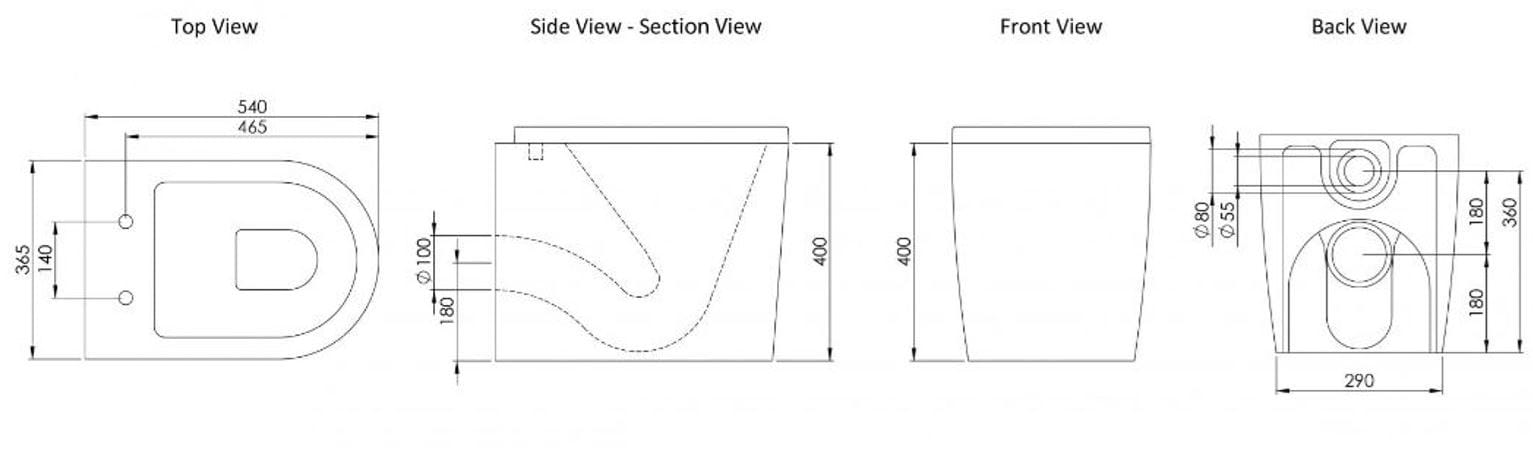 Керамический туалет без пола LUSSO ARCH-00074933 - Вид №2