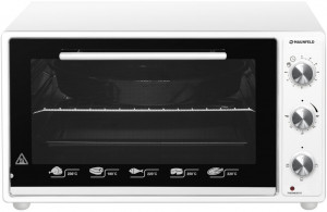 CEMOB.363.W Мини-печь gfsmo.20.5b/ электрическая мини-печь, 50см, 1300 вт, механический программатор, решетка для гриля, прямоугольный противень, круглый противень белый цвет Maunfeld