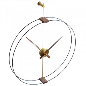 072323 Часы настенные Mini латунь-орех Nomon Barcelona