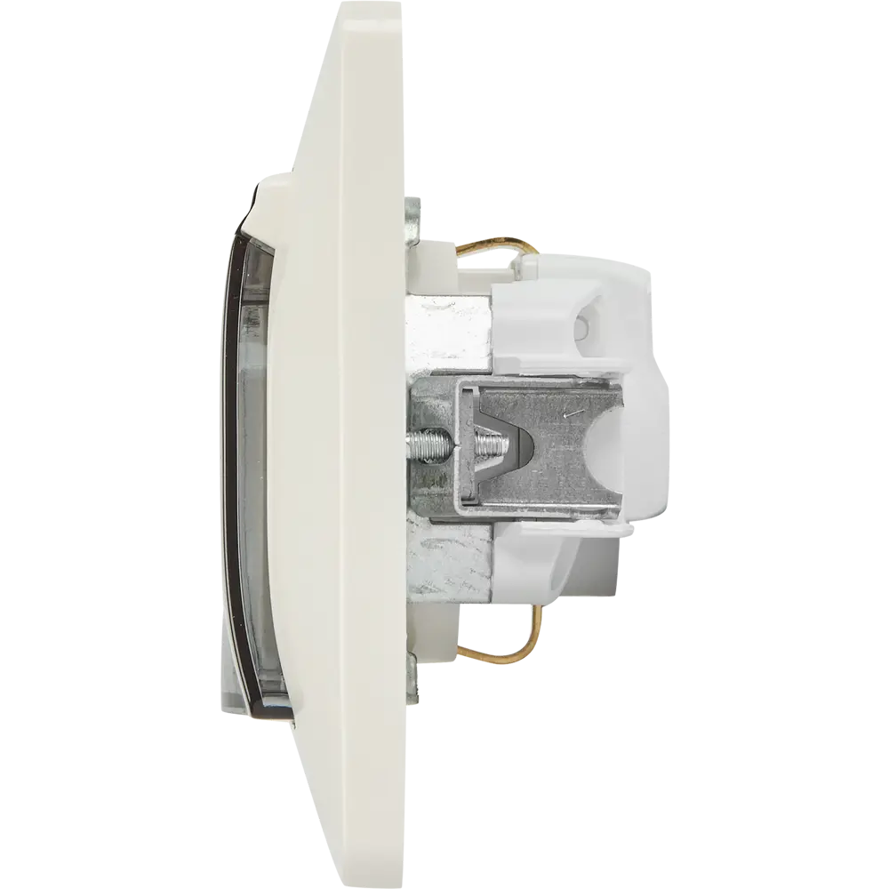 Розетка встраиваемая Systeme Electric Glossa с заземлением со шторками IP44 цвет молочный STLM-2090664 - Вид №3