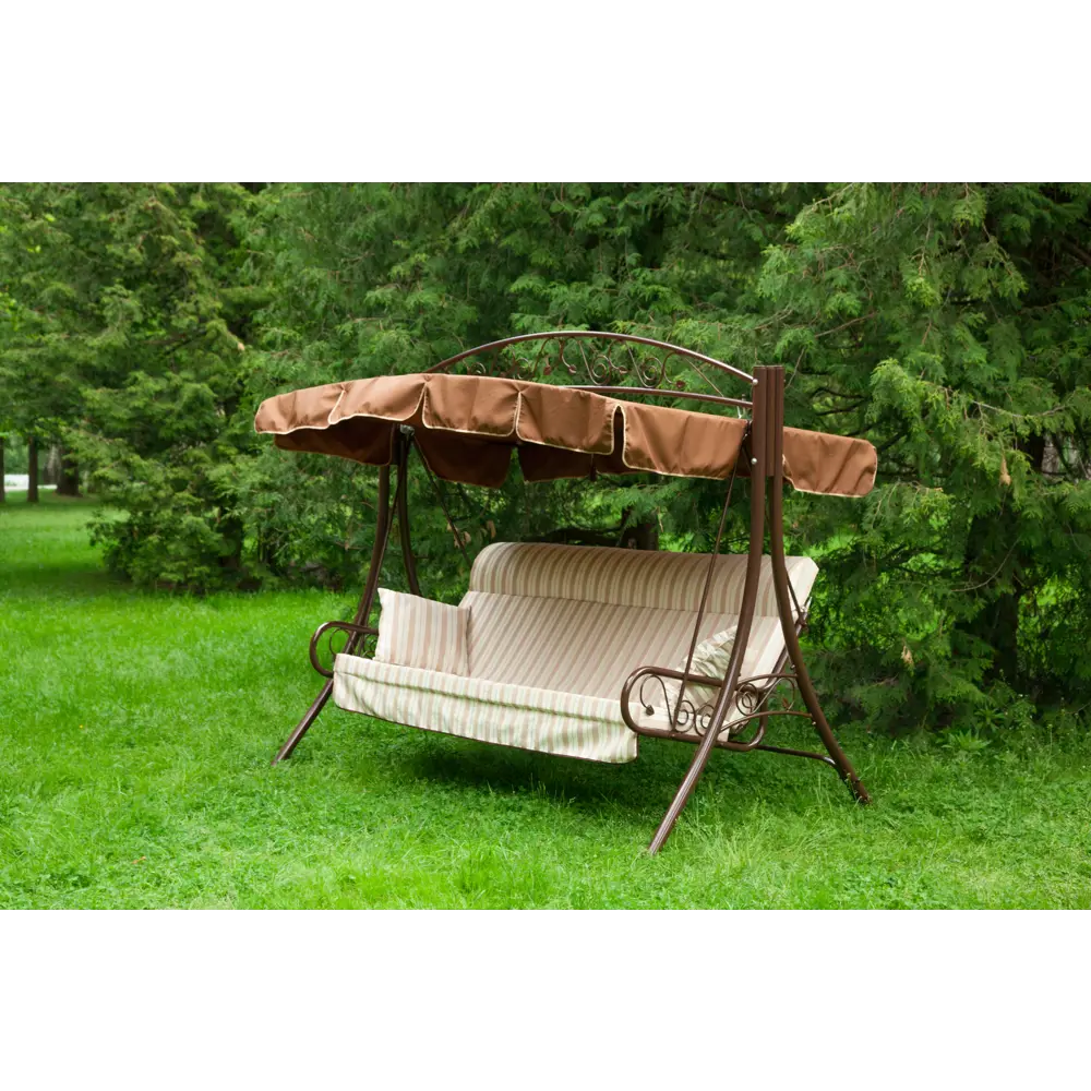 Качели садовые Элит 3-х местные (до 280 кг) темно-коричневый/ бежевый Santreyd STLM-2092554 - Вид №4