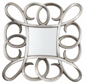 Зеркало серебряное квадратное в фигурной раме Silver Swirl Frame от RVAstley RVASTLEY ДИЗАЙНЕРСКИЕ 062516 Серебро