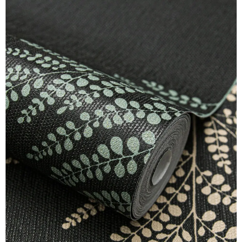 Обои флизелиновые Wallsecret Tessa черные с растительным орнаментом 89426895 STLM-1574418 - Вид №2