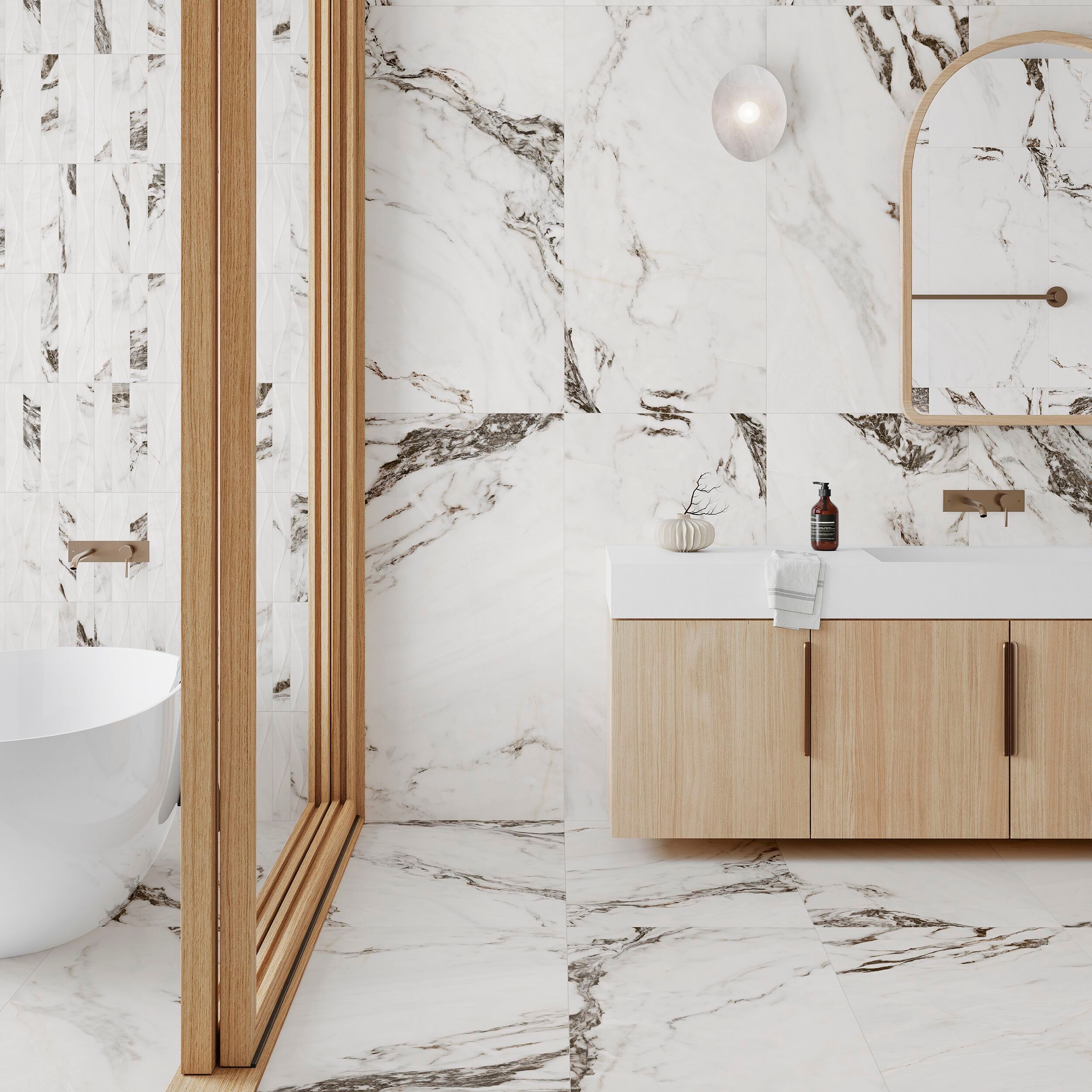 Мраморный эффект глазурованного керамогранита/напольного покрытия Gayafores CALACATTA MONET ARCH-00043023 - Вид №4