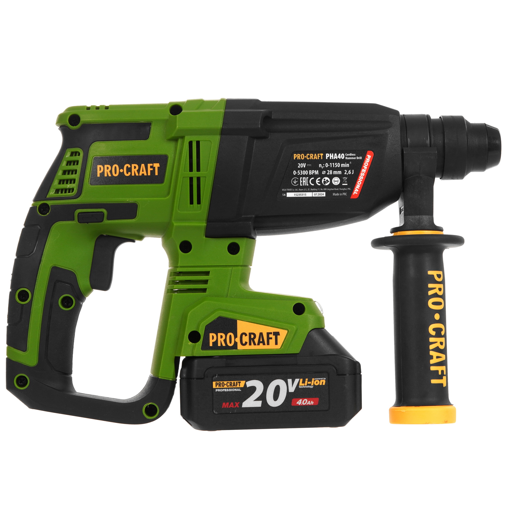 Перфоратор Procraft PHA40 Li Set 9277914 STDN-0133537 - Вид №2