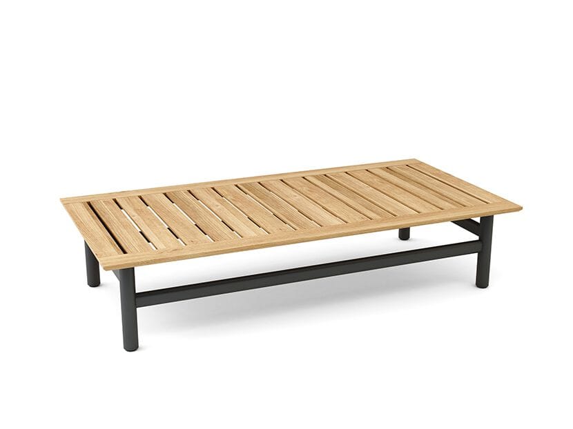 Алюминиевый и деревянный прямоугольный низкий журнальный столик Walters Стрингер ARCH-00027861