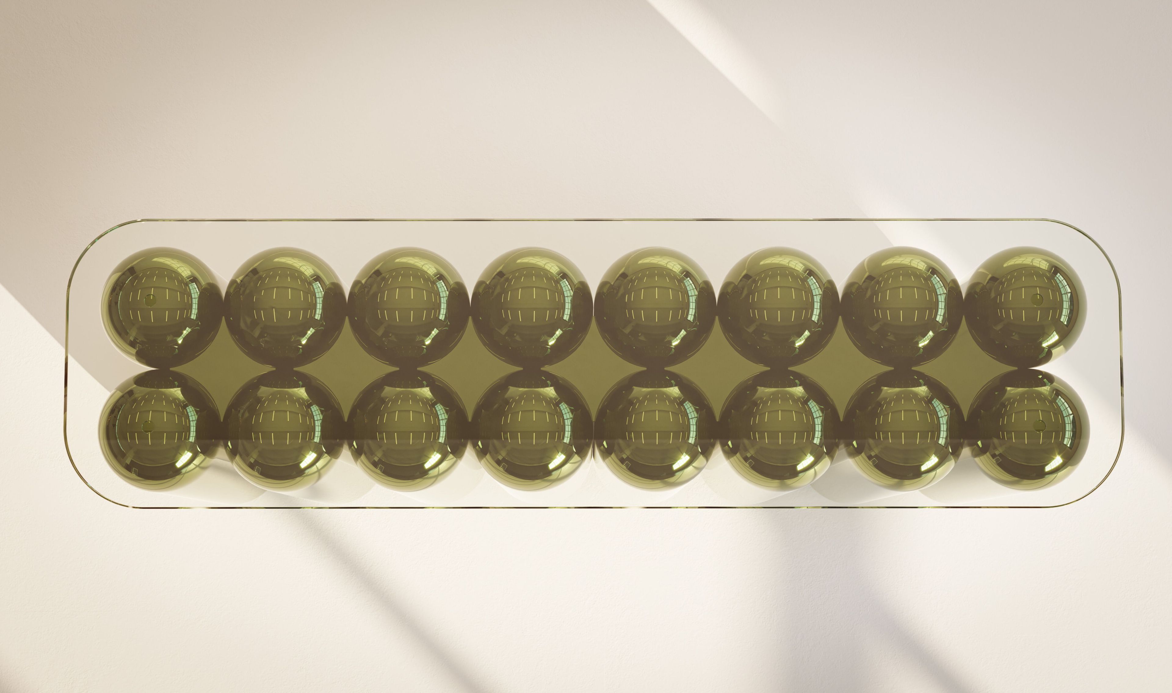 Прямоугольная консоль со стальным основанием и стеклянной столешницей Cameron Design House Kupoli ARCH-00083943 - Вид №1