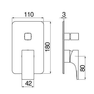 Однорычажный смеситель для душа с переключателем Nobili Seven ARCH-00118769 - Вид №1