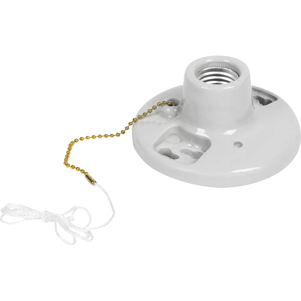 Патрон-стойка керамическая E27 с выключателем цвет белый Santreyd STLM-2048351