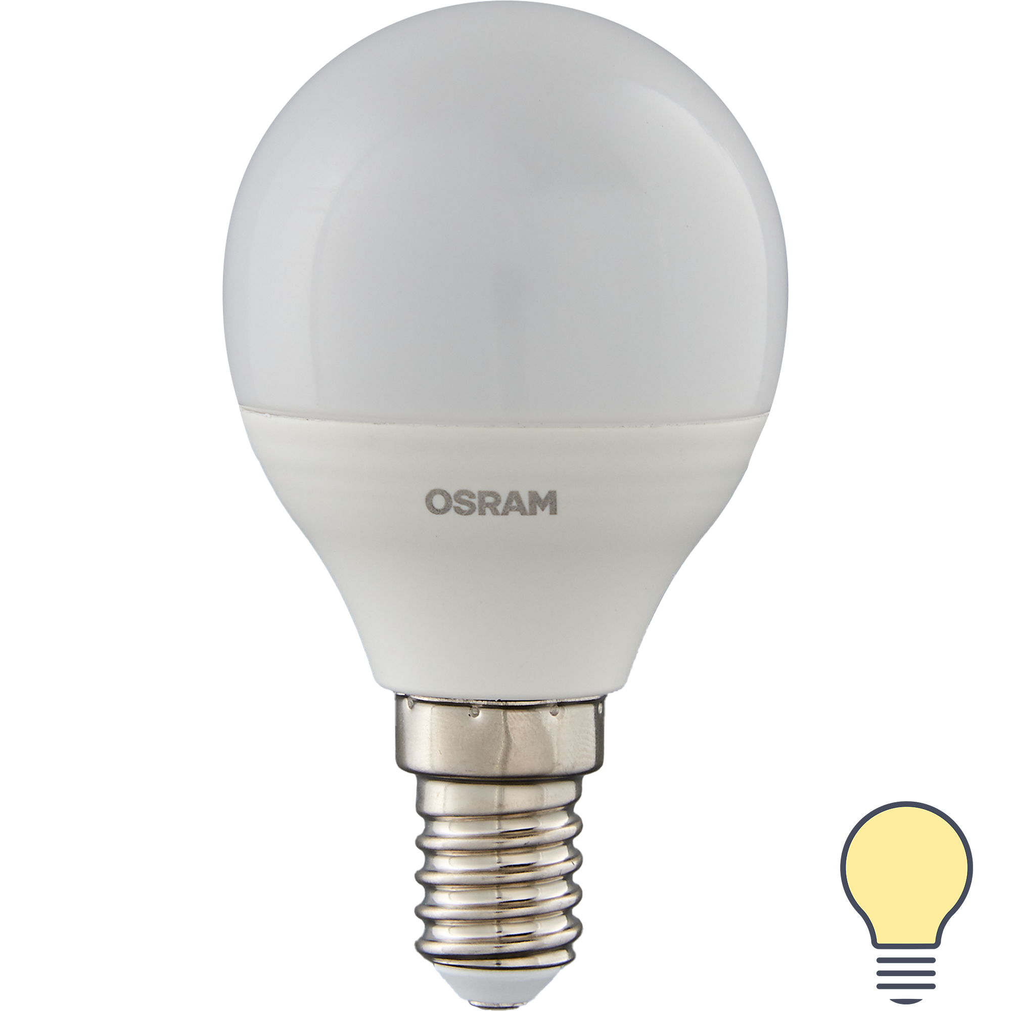 82807764 Лампа светодиодная Antibacterial E14 220-240 В 5.5 Вт шар малый 470 лм, теплый белый свет STLM-0036349 OSRAM