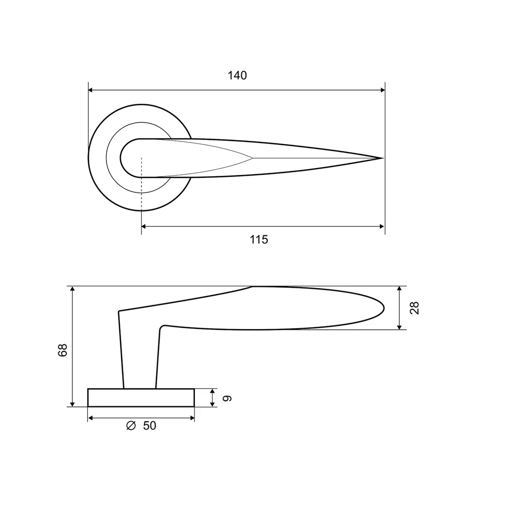 Дверные ручки Фабрика Замков A 110 PC, без запирания, комплект, цвет матовый хром STLM-2000341 - Вид №3