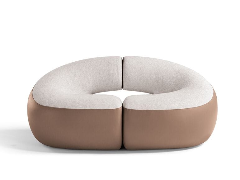 Тканевое кресло с подлокотниками и кожей Max Divani ABBRACCI ARCH-00067523 - Вид №1