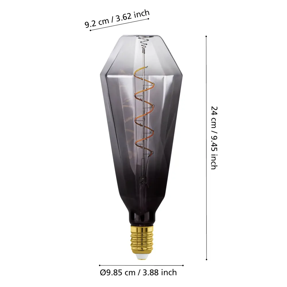 Лампа светодиодная Eglo T100 E27 220-240 В 4 Вт декоративная 120 лм теплый белый свет цвет серый STLM-2197954 - Вид №2