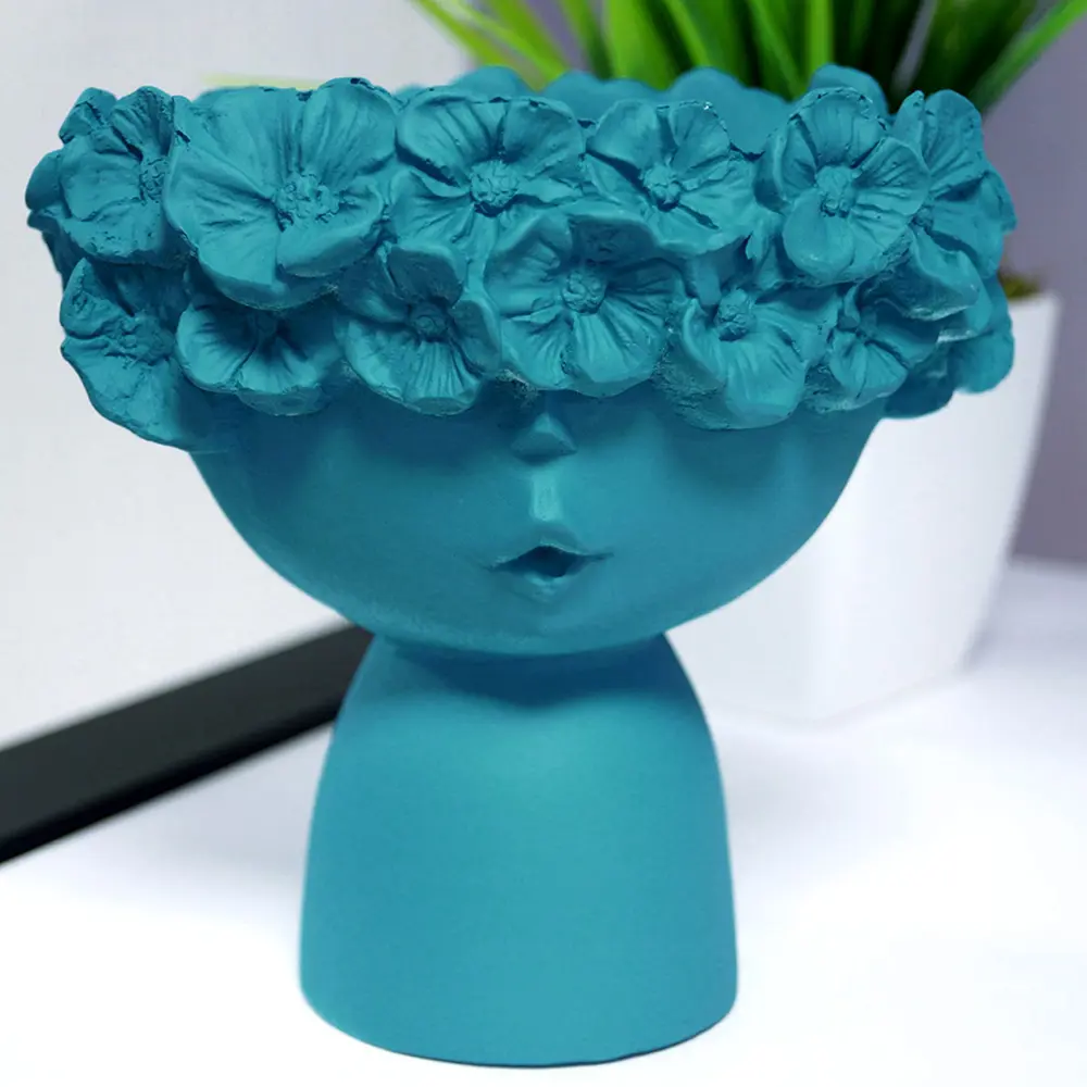 Ваза фигурная Мила гипс цвет лазурный 13.3 см EVIS STLM-2170489 - Вид №2