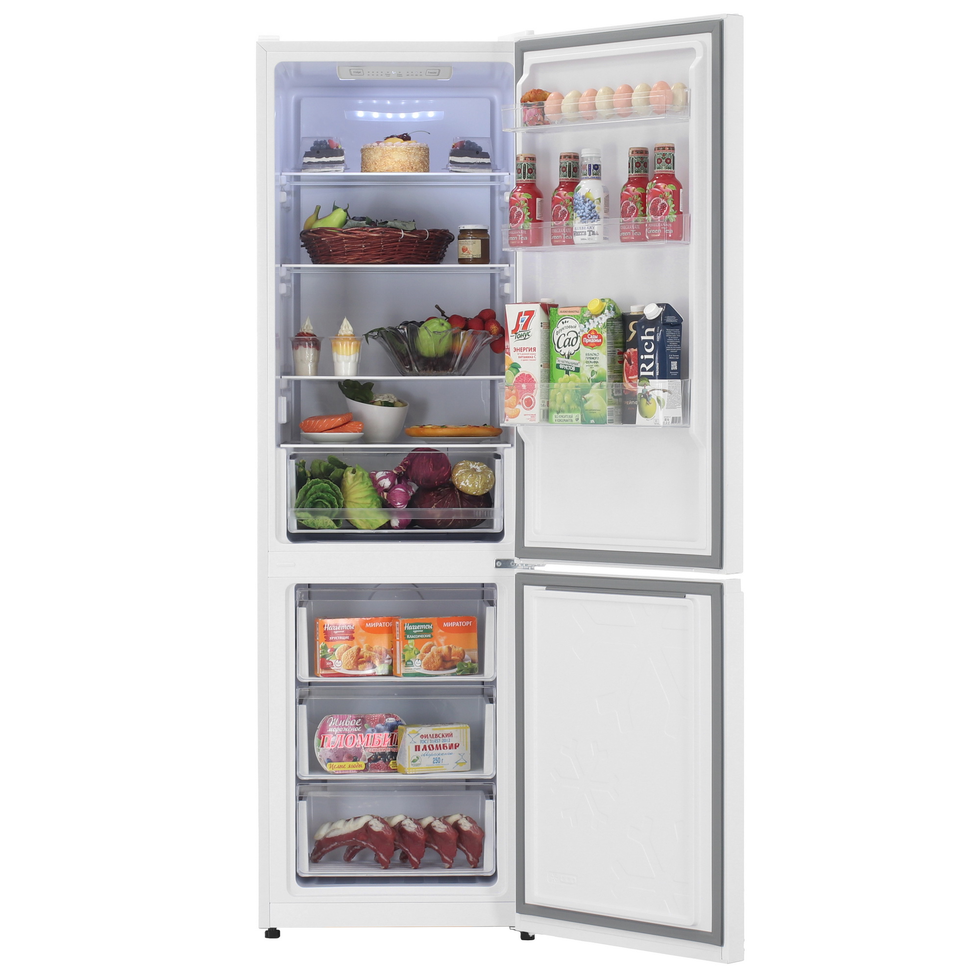 9124966 Холодильник с морозильником   DEXP B4-34AKA белый STDN-0057170 - Вид №5