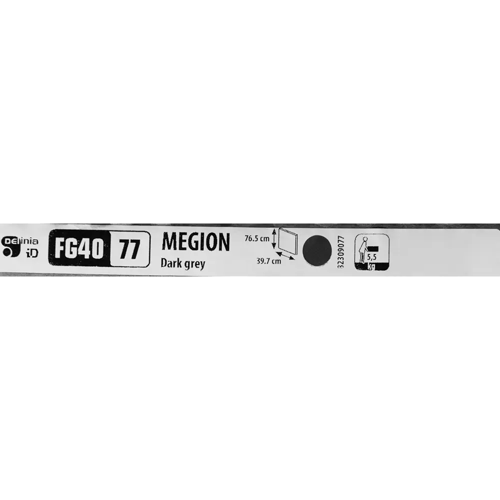 Фасад со стеклом Мегион 39.7x76.5 см Delinia ID МДФ цвет темно-серый STLM-2199203 - Вид №5