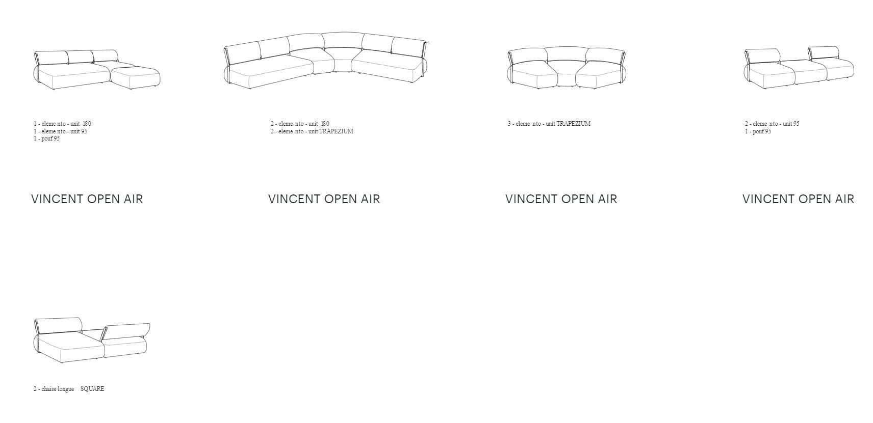 Ткань сад диван Meridiani Vincent Open Air ARCH-00111084 - Вид №2