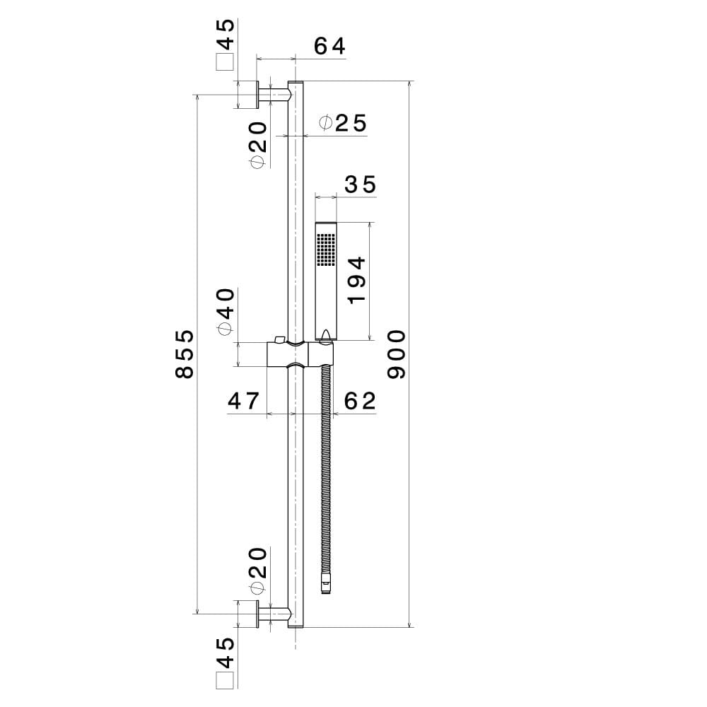 Подъемный стержень с ручным душем с гибким Newform набор для душа ARCH-00077741 - Вид №2