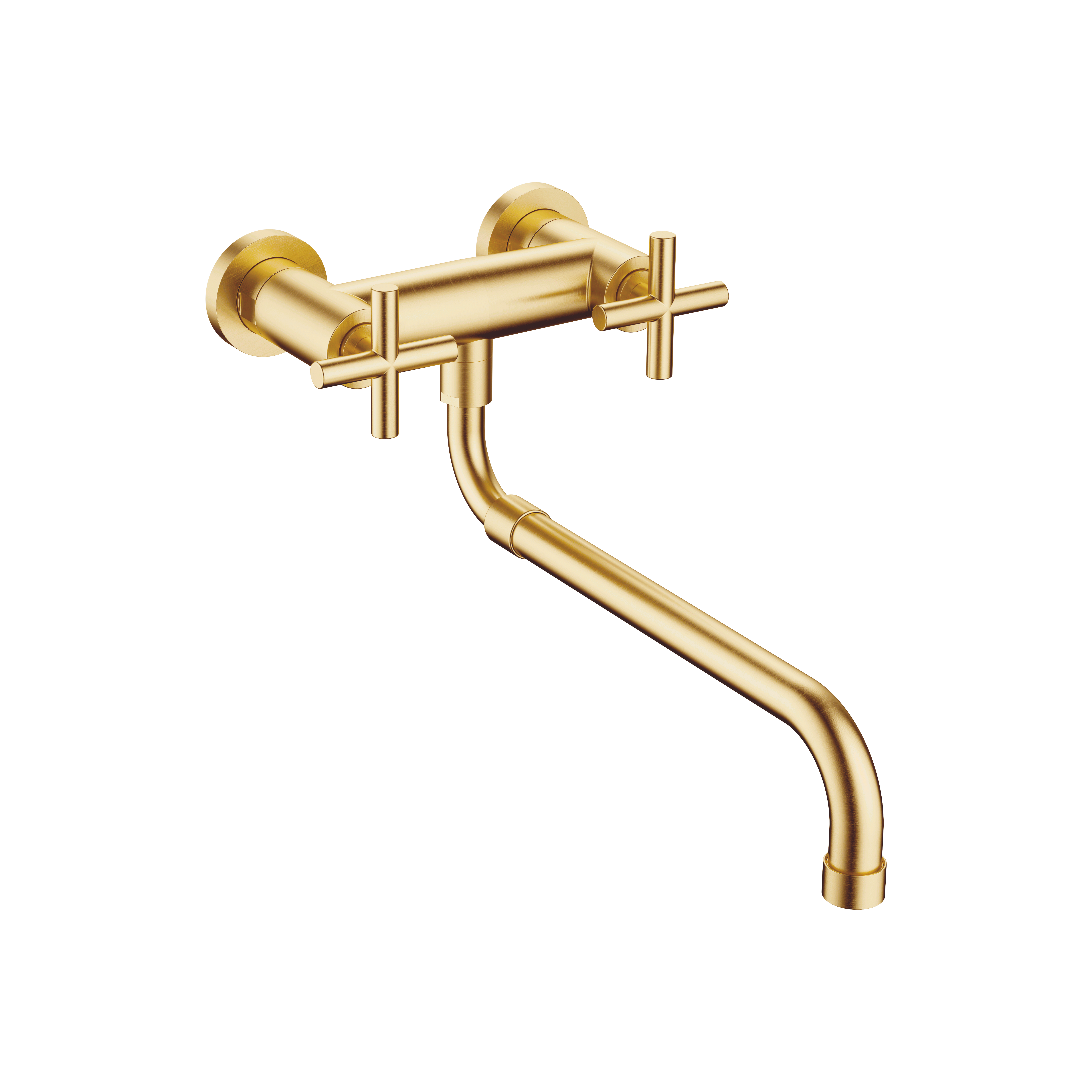 TARA Мостовой смеситель настенный с выдвижным изливом - Brushed Durabrass (23-каратное золото) DornBracht 31151892-28