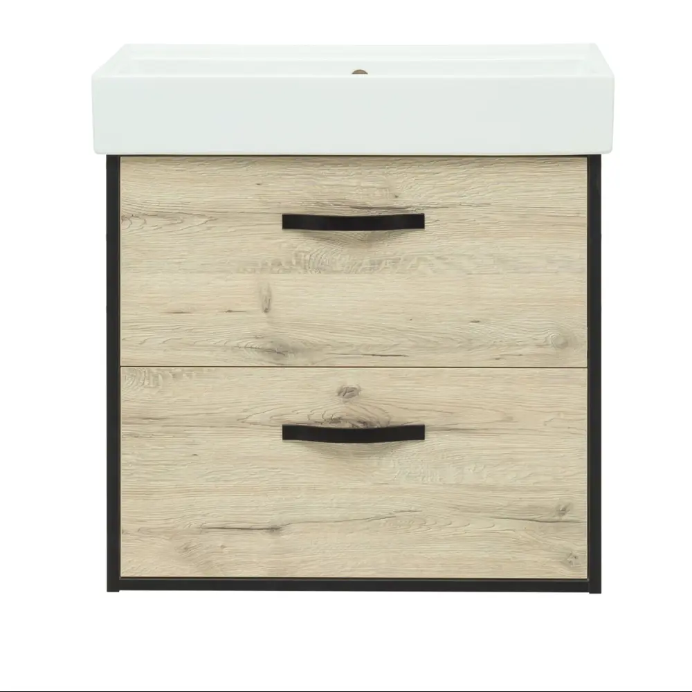 Тумба под раковину Aquanet Инди Вилис подвесная 65 см цвет дуб белый STLM-2045944 - Вид №6