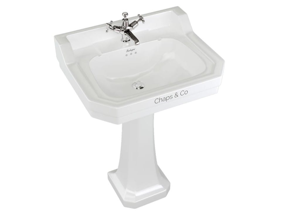 Прямоугольный умывальник из стекла на колонне Burlington На заказ ARCH-00060757