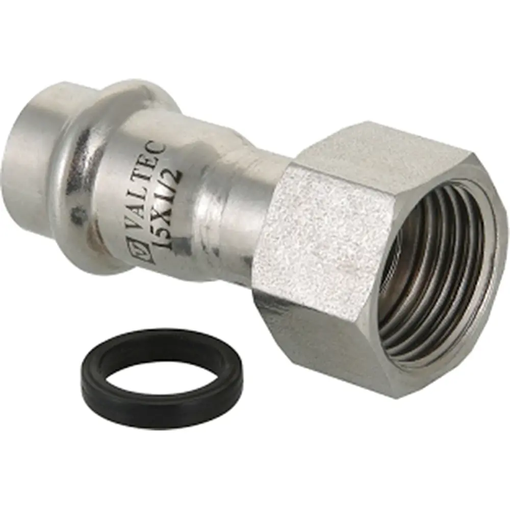 Переходник с накидной гайкой Valtec 3/4"x28 мм ВР нержавеющая сталь 82491574 STLM-2202484 