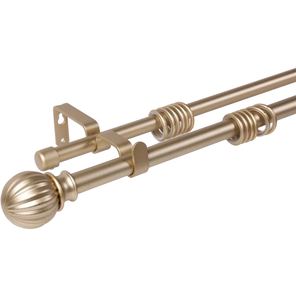 Карниз двухрядный раздвижной Inspire Шар 160-300 см цвет матовая сталь STLM-2088088