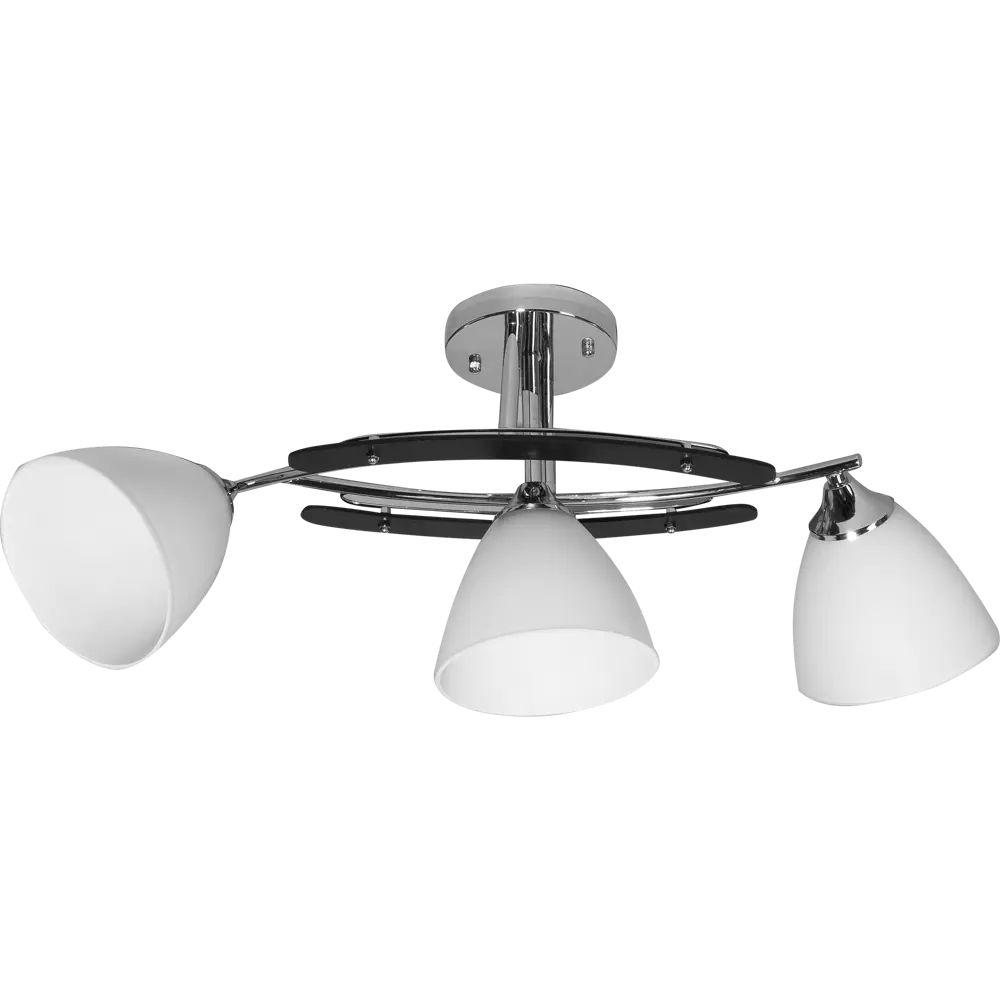 Люстра Йорк 3xE27Х60 Вт, металл/стекло, цвет хром/белый WINK STLM-2145219