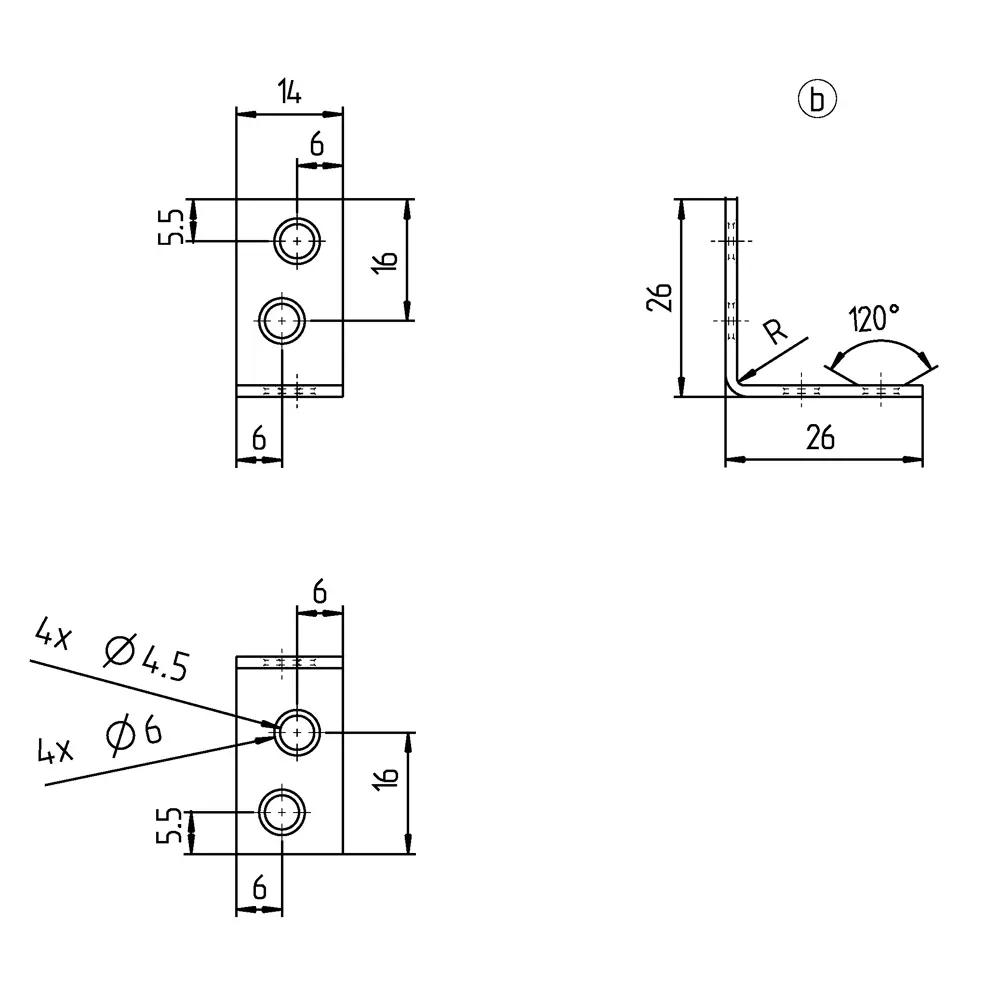 Уголок мебельный KSZ 25x25x14x1.75 желтый цинк GAH ALBERTS STLM-2164382 - Вид №3