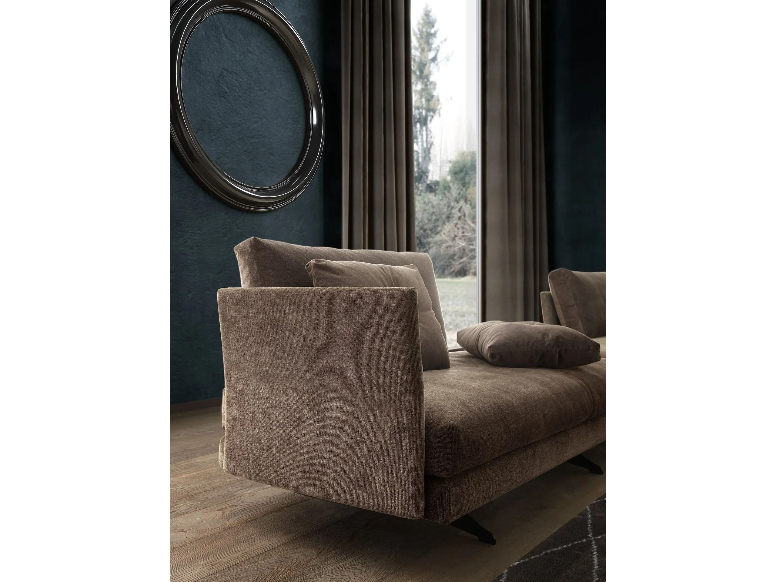 Бархатный секционный угловой диван VALENTINI камень ARCH-00067648 - Вид №8