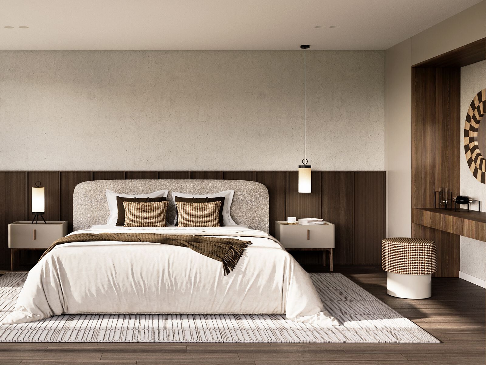 Круглое деревянное зеркало с рамкой ANA ROQUE INTERIORS ARCH-00112412 - Вид №2