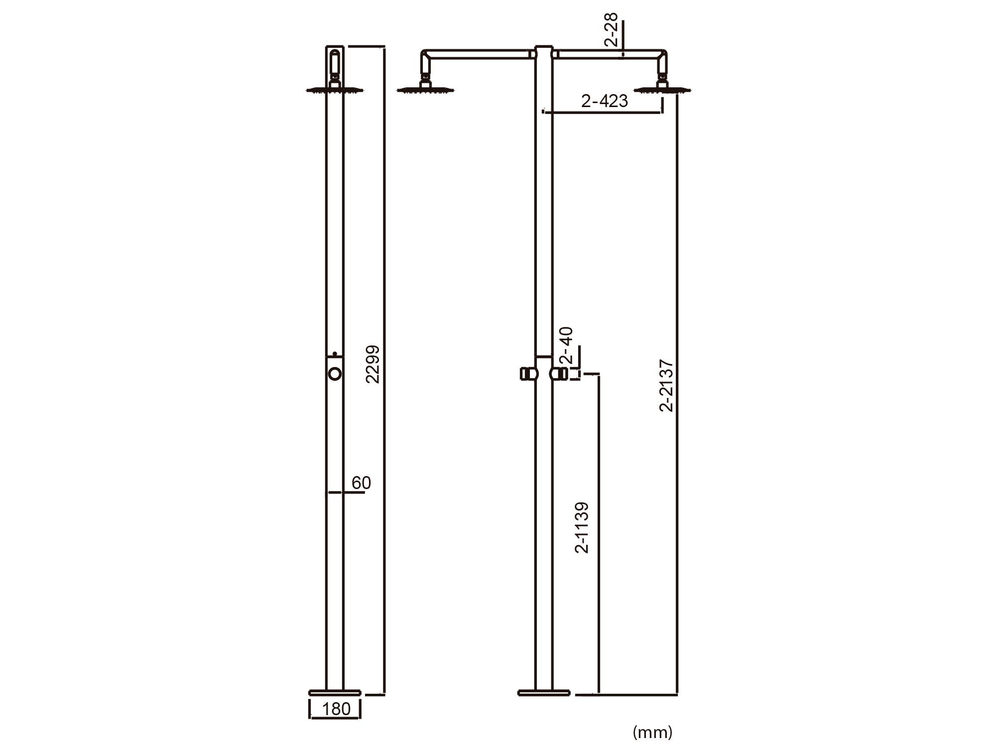 Открытый душ из нержавеющей стали SINED ORTRO 2T ARCH-00042932 - Вид №5