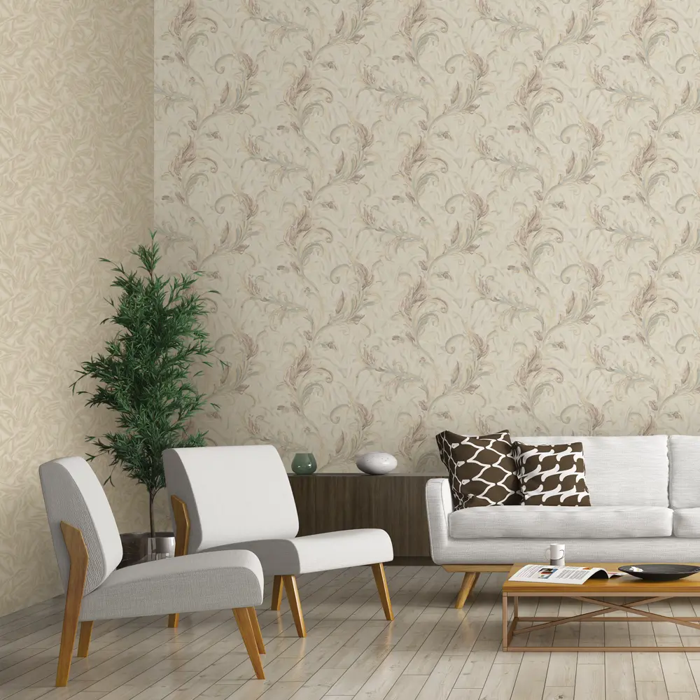 Обои флизелиновые Ornamy Miracle бежевые 1.06 м 8004-21 STLM-2175246 - Вид №3