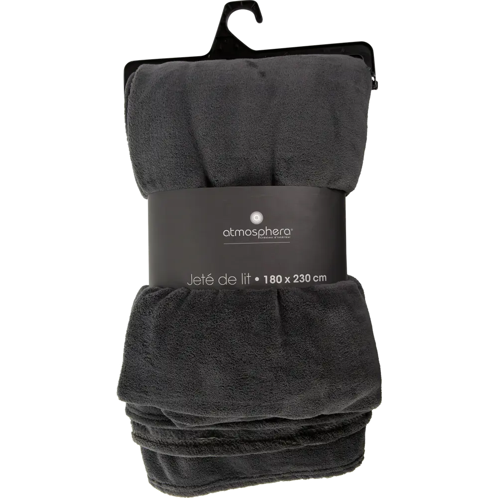 Покрывало, 180х230 см, микроплюш, цвет тёмно-серый Atmosphera STLM-2025610 - Вид №4