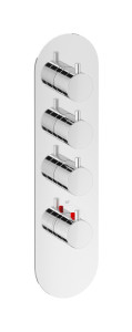 EUA312SSNKU Комплект наружных частей термостата на 3 потребителей - вертикальная овальная панель с ручками Kusasi IB Aqua - 3 потребителя