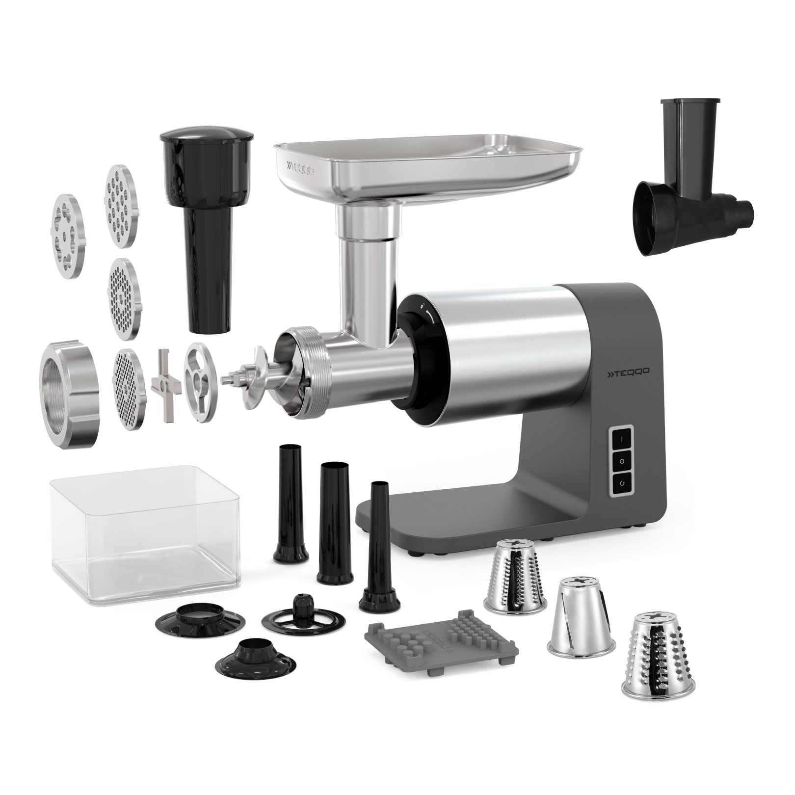 9176133 Мясорубка электрическая TEQQO Grindmaster Steel Plus серый STDN-0077910